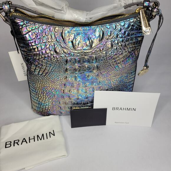 BRAHMIN Katie Mother of Pearl Melbourne Crossbody Purse Hologram Iridescent NWT - Picture 14 of 16